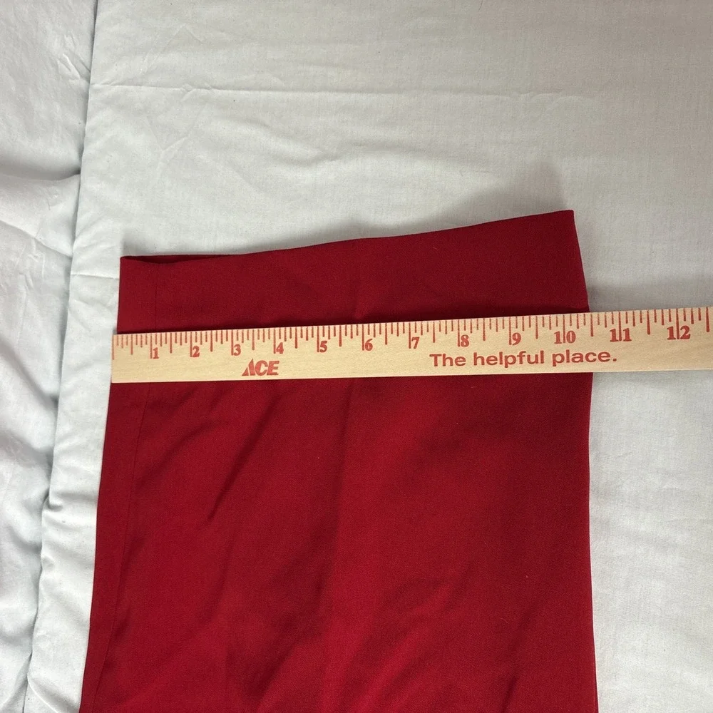 Lined Dress Pants Women Sz 20 Solid Red Pleated Front Elastic Waistbnd 40x26